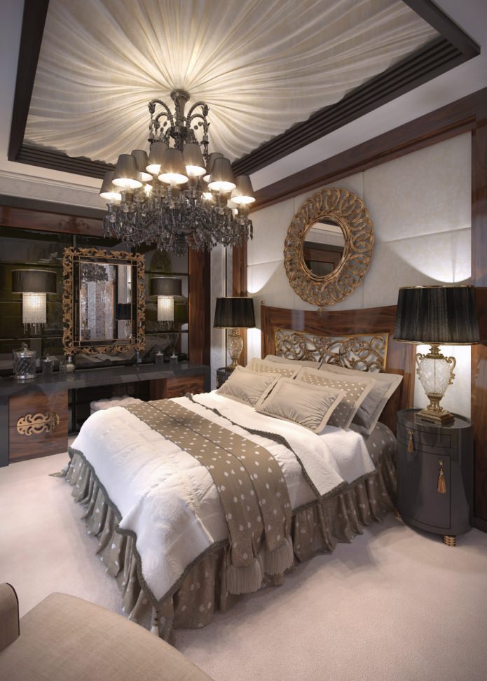 Art deco'da yatak odası tasarımı