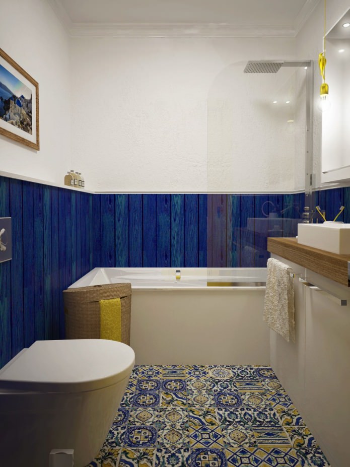 vannas istabas dizains apvienojumā ar tualeti