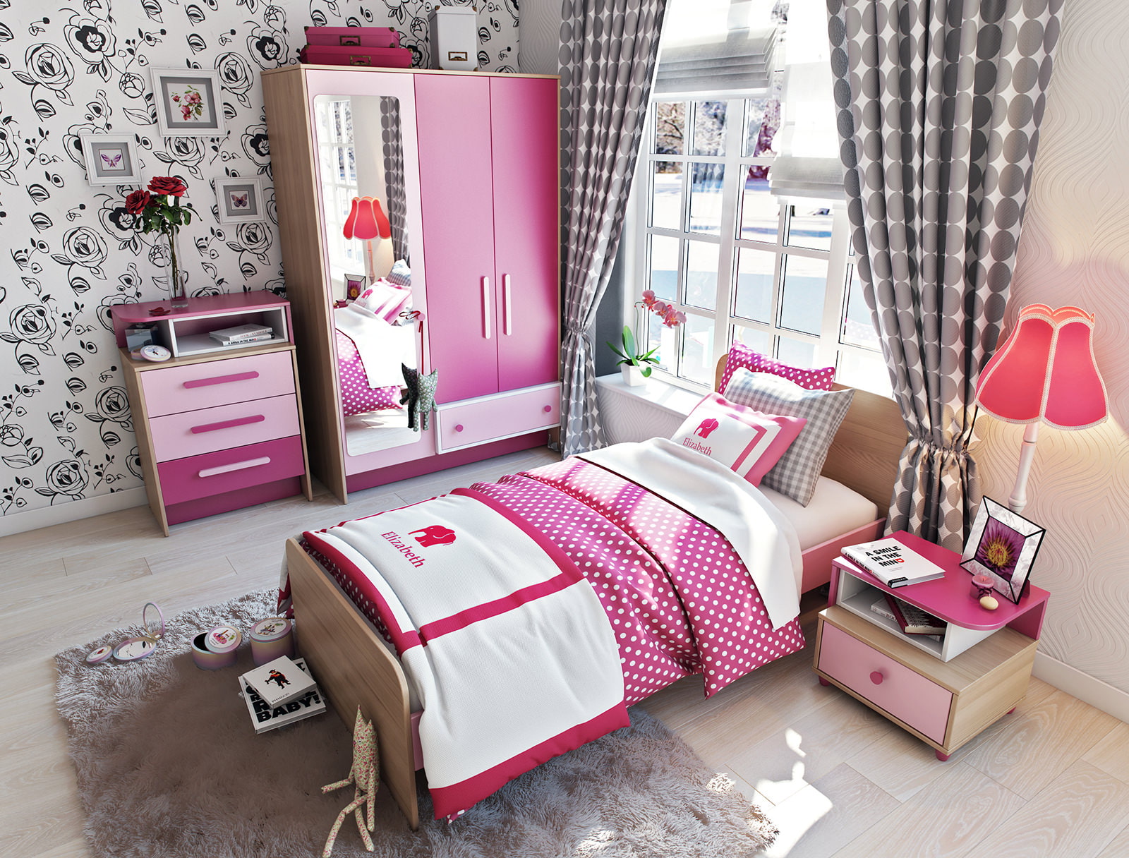 Pokój dziecięcy w kolorze różowym