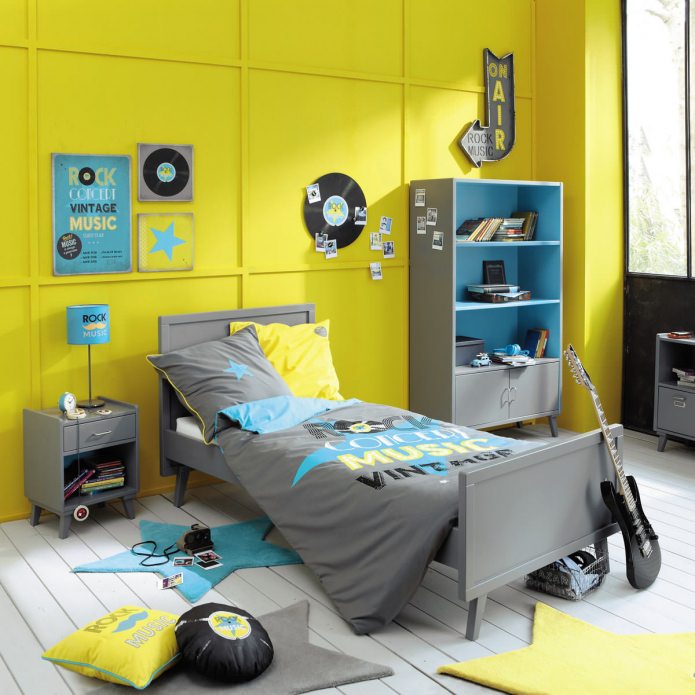 keltainen lasten huone