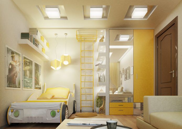 Kinderkamer in gele tinten
