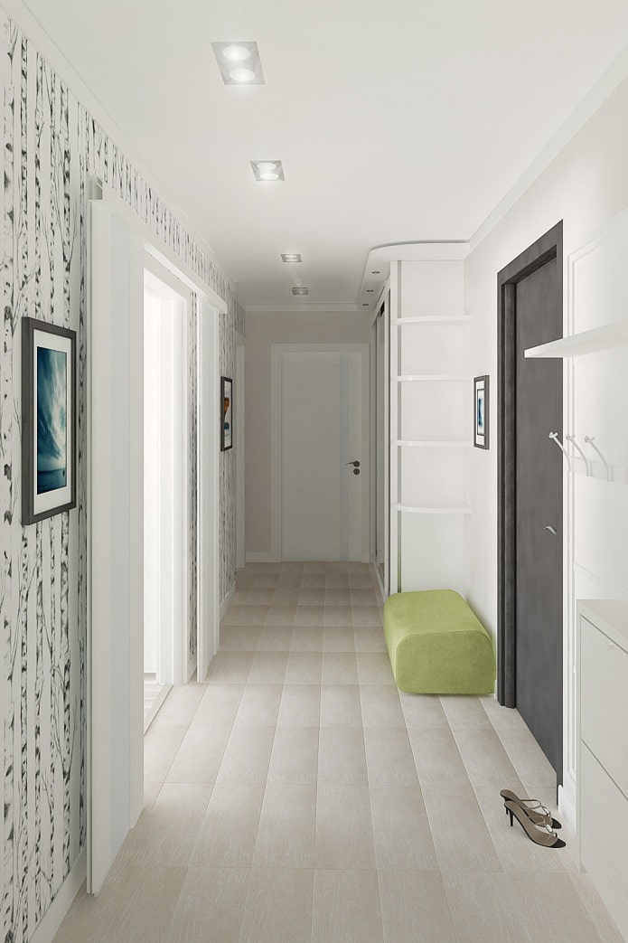 design del corridoio bianco