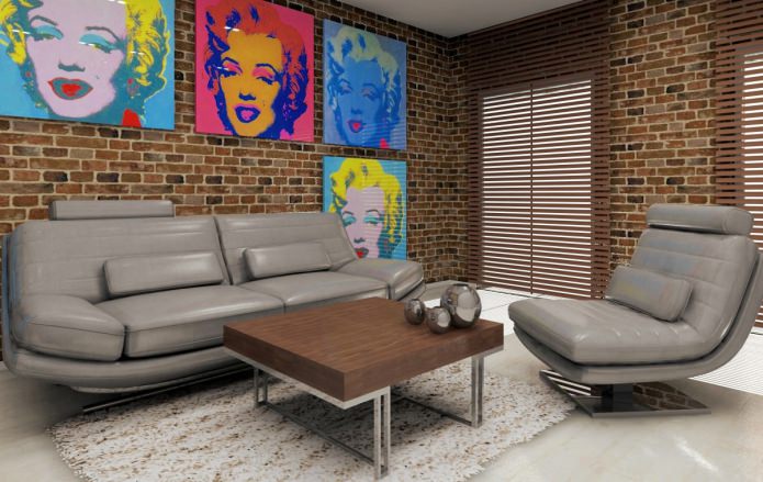 obývacia izba v štýle pop art