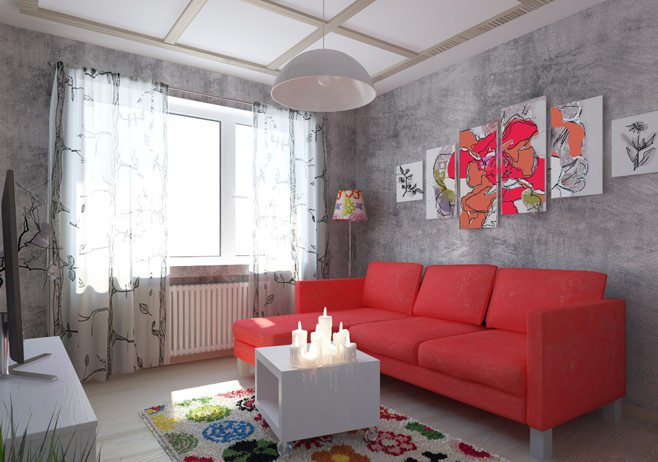 rood woonkamer interieur