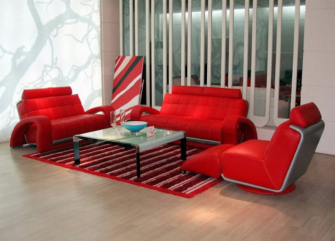 Fotografie de sufragerie roșie