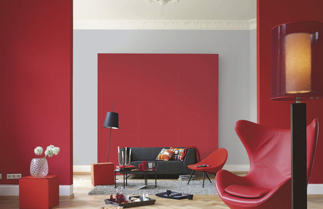 Salon w kolorze czerwonym