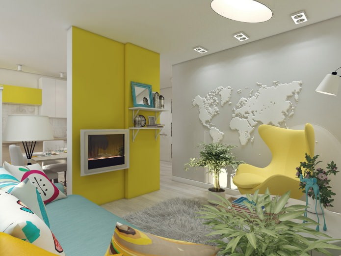 obývací pokoj v designu 3-pokojového bytu