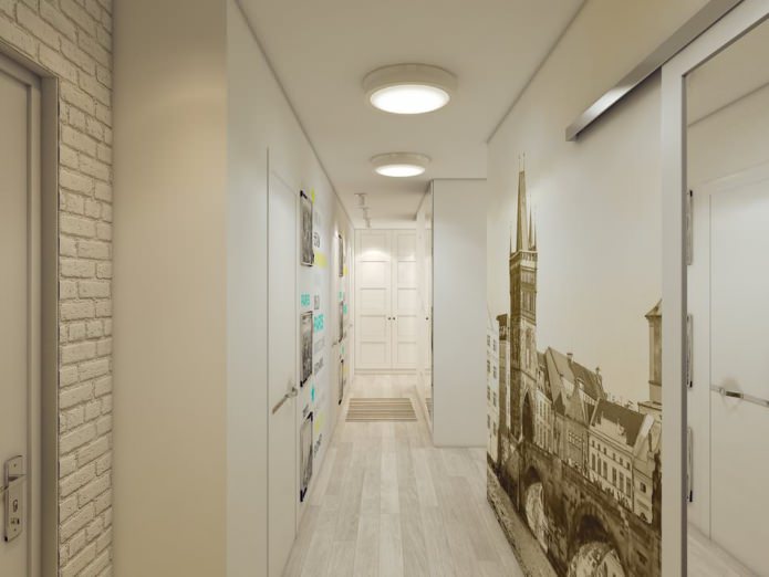 коридор в дизайна на апартамента е 80 кв. м.