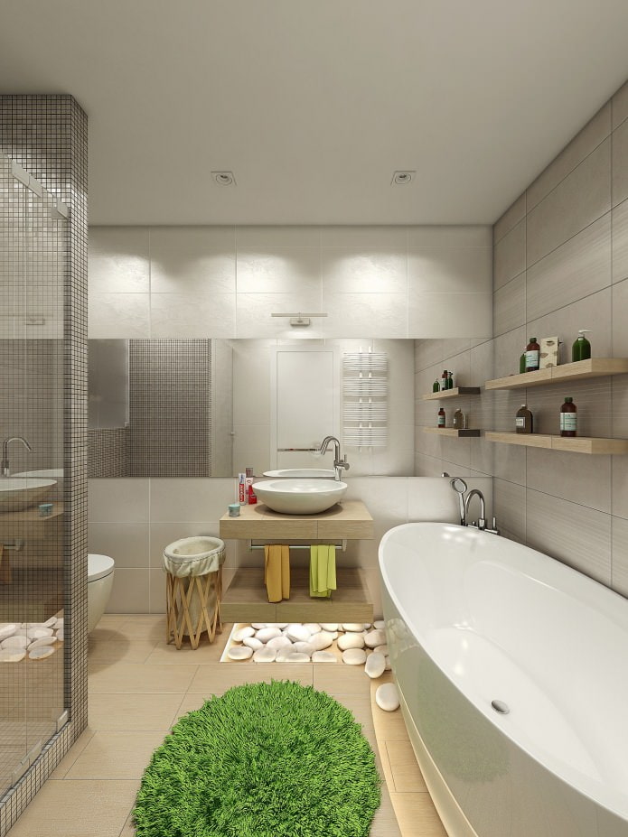 חדר אמבטיה בעיצוב דירות 80 מ