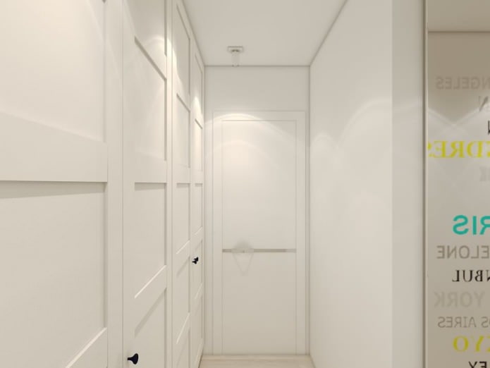 couloir dans la conception de l'appartement est de 80 m². m.