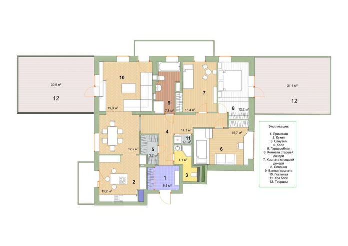 Design af en fire-værelses lejlighed