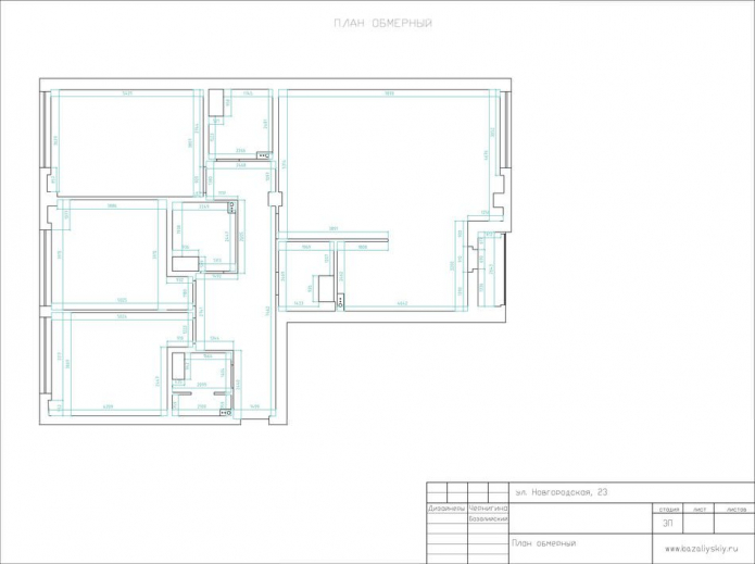appartementsplan 145 m² m.