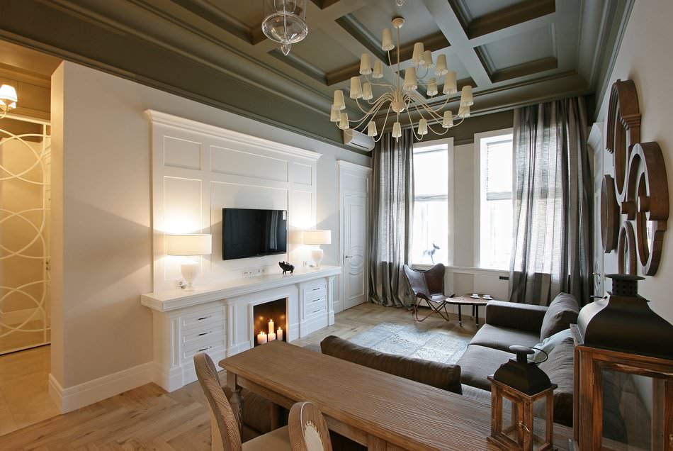 Appartement design 56 m². m. dans le style des classiques modernes