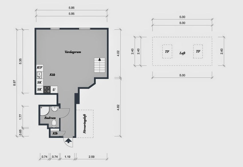 план на апартамент от тавански тип