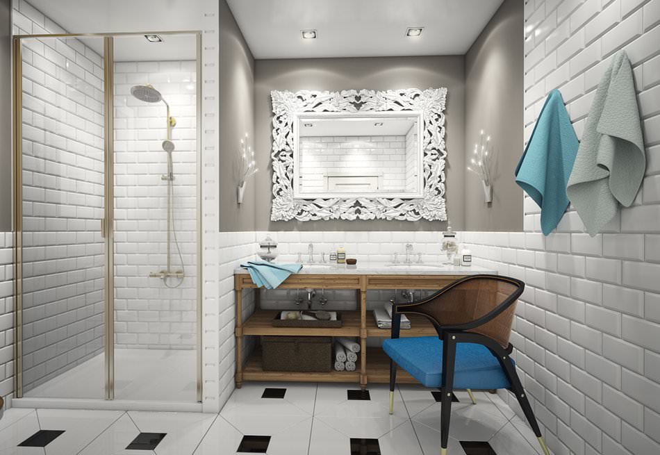 חדר אמבטיה בעיצוב דירה 68 מ