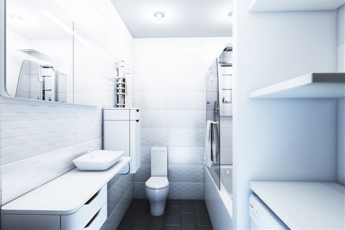 badkamer in een tweekamerappartement van 46 m². m.