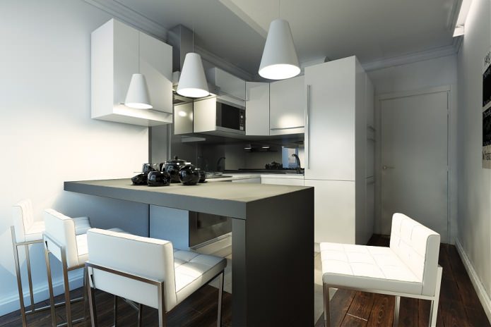 مطبخ في مشروع تصميم شقة من غرفتين