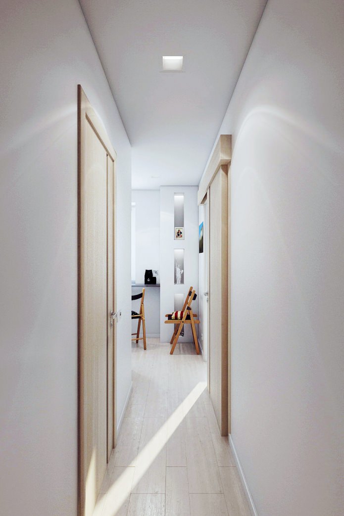 koridor di bahagian dalam sebuah apartmen 2 bilik