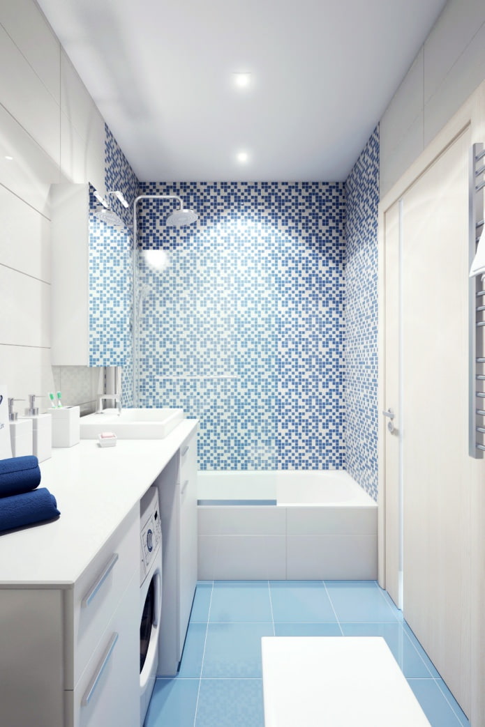 баня в дизайна на двустаен апартамент в панелна къща