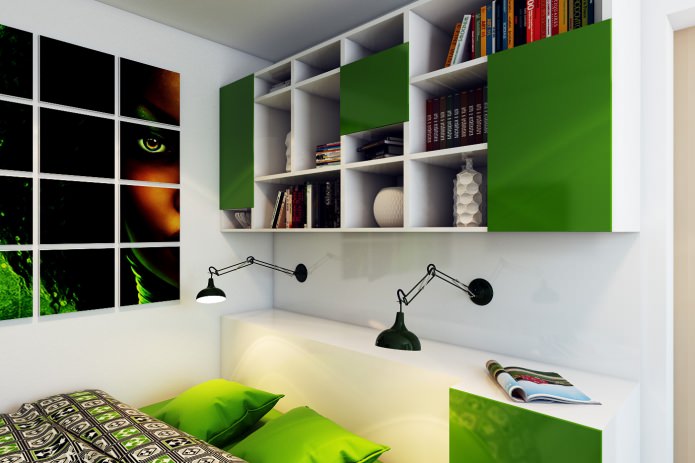 ložnice v designu dvoupokojového bytu v panelovém domě