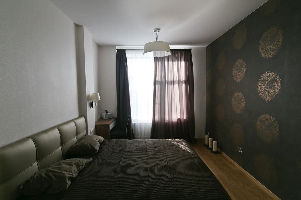 slaapkamer in het ontwerp van een appartement van 64 m². m.