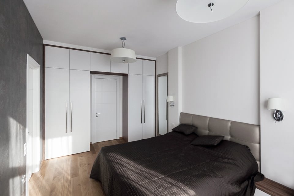 camera da letto nella progettazione di un appartamento di 64 mq. m.