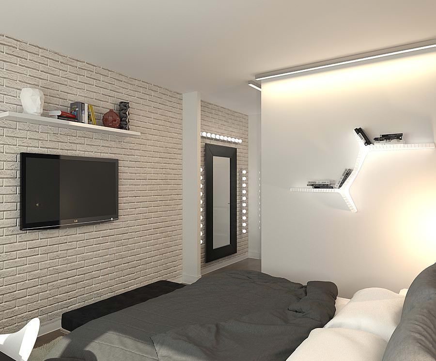 foto del progetto di un appartamento di 2 locali: camera da letto