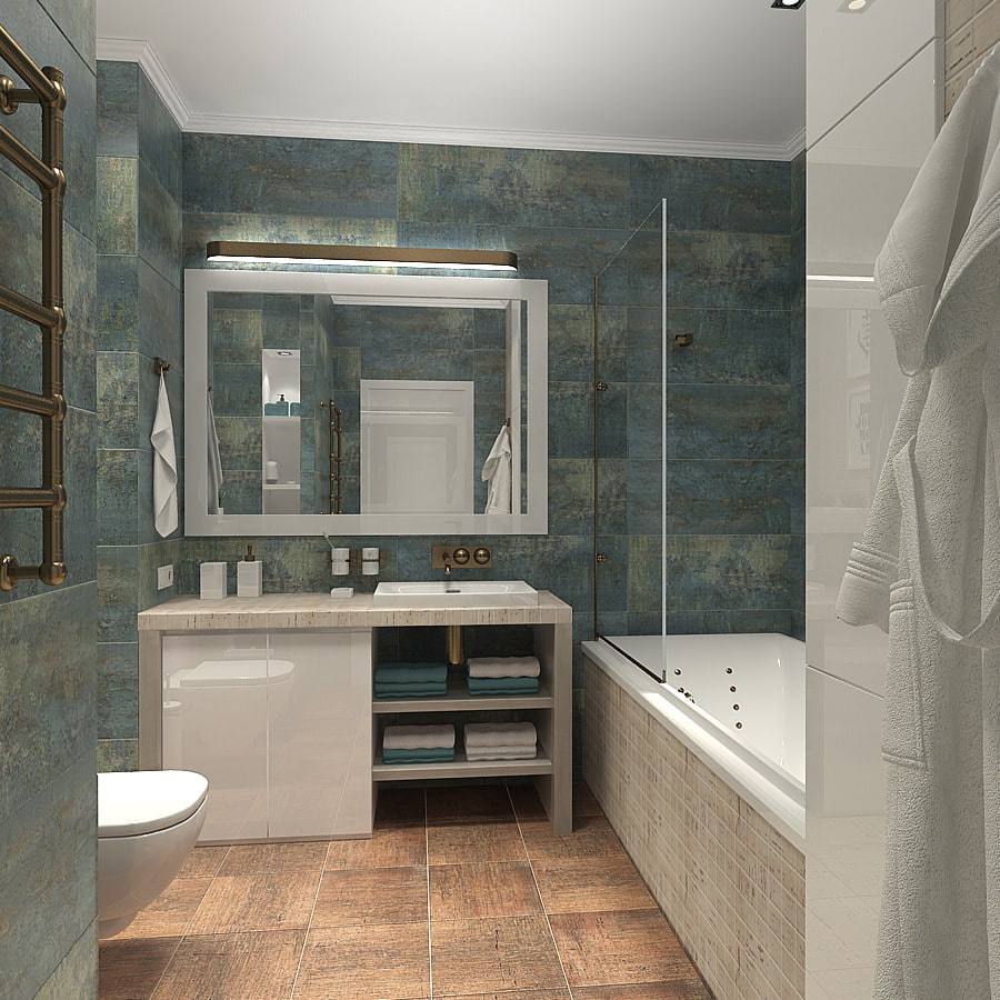 foto van het project van een 2-kamer appartement: badkamer
