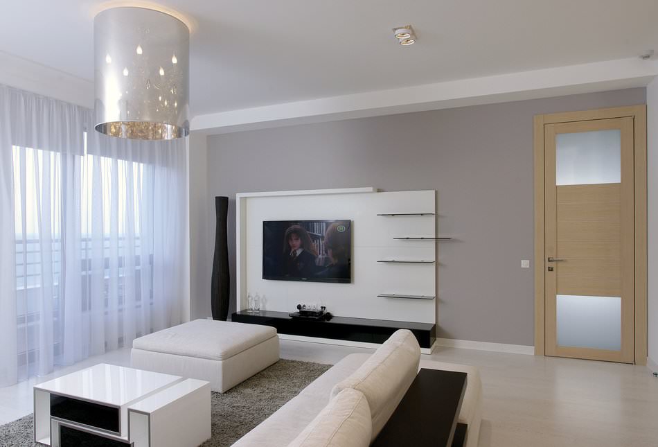 Moderní design interiéru bytu ve stylu minimalismu