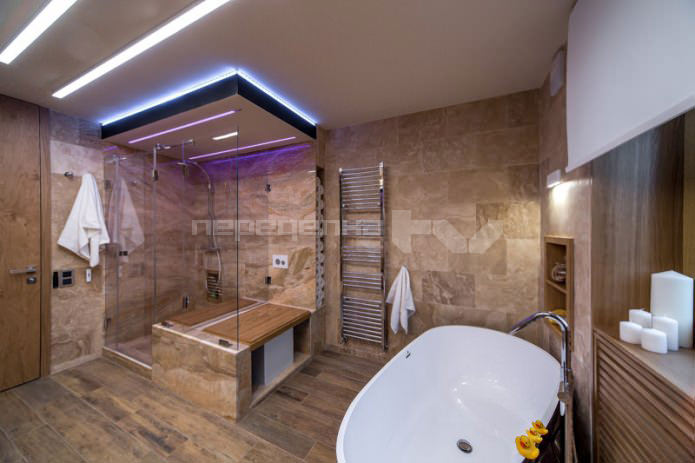 интериорен дизайн на баня 12 кв. м.