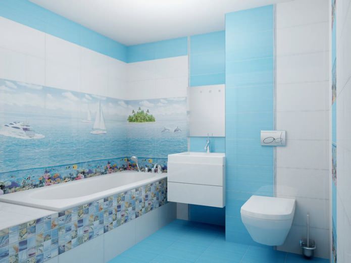 Kylpyhuone sinisellä