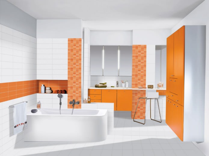koupelna v oranžové barvě