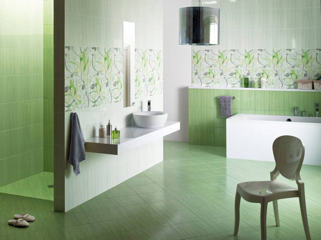 zelený dizajn kúpeľne