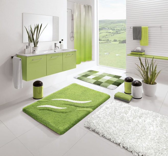 Koupel v zelených tónech