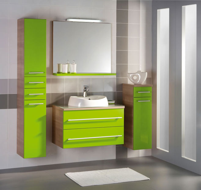 design del bagno verde