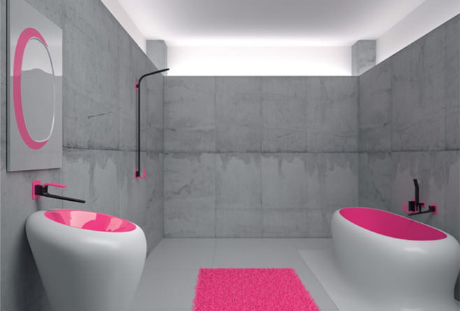 łazienka różowy