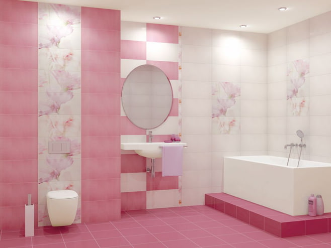 ružová fotka do kúpeľne