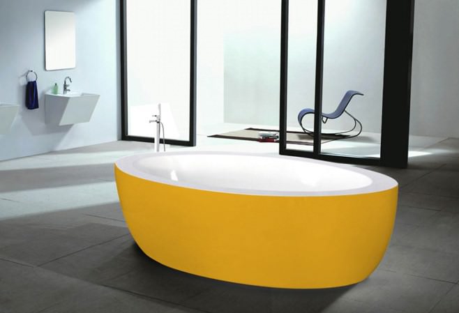 gele badkamer