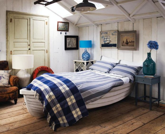 dormitor în stil nautic