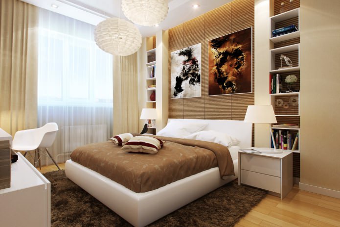brun-beige soveværelse interiør