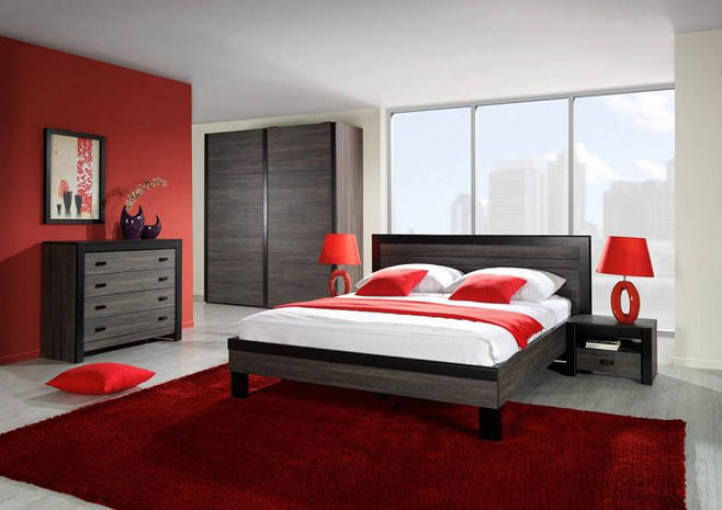 Sypialnia w kolorze czerwonym