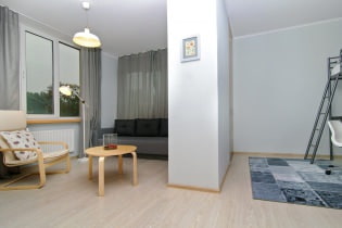 Design laconic al unui apartament cu o cameră la 44,3 metri pentru o familie cu un copil