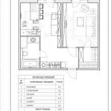 Moderný dizajn jednoizbového bytu o rozlohe 43 m². m od štúdia Geometrium-2