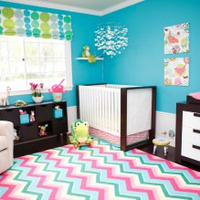 Детска стая в тюркоазени цветове: характеристики, снимка-1
