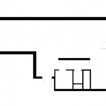 Návrh projektu třípokojového bytu o rozloze 66 m2. m-1