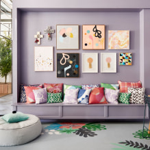 Lavendel interieur: combinatie, stijlkeuze, decoratie, meubels, gordijnen en accessoires-6