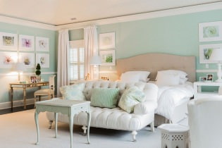 Pastel renklerde yatak odası iç dekorasyonu