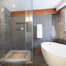 Grijze tegels in de badkamer: kenmerken, foto-2