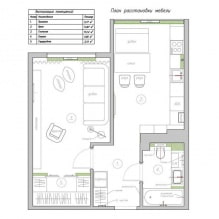 Návrh projektu jednopokojového bytu o rozloze 43 m2. m. od studia Guinea-3