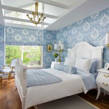 Guļamistabas tapetes izvēle: dizains, foto, kombinācijas iespējas-11